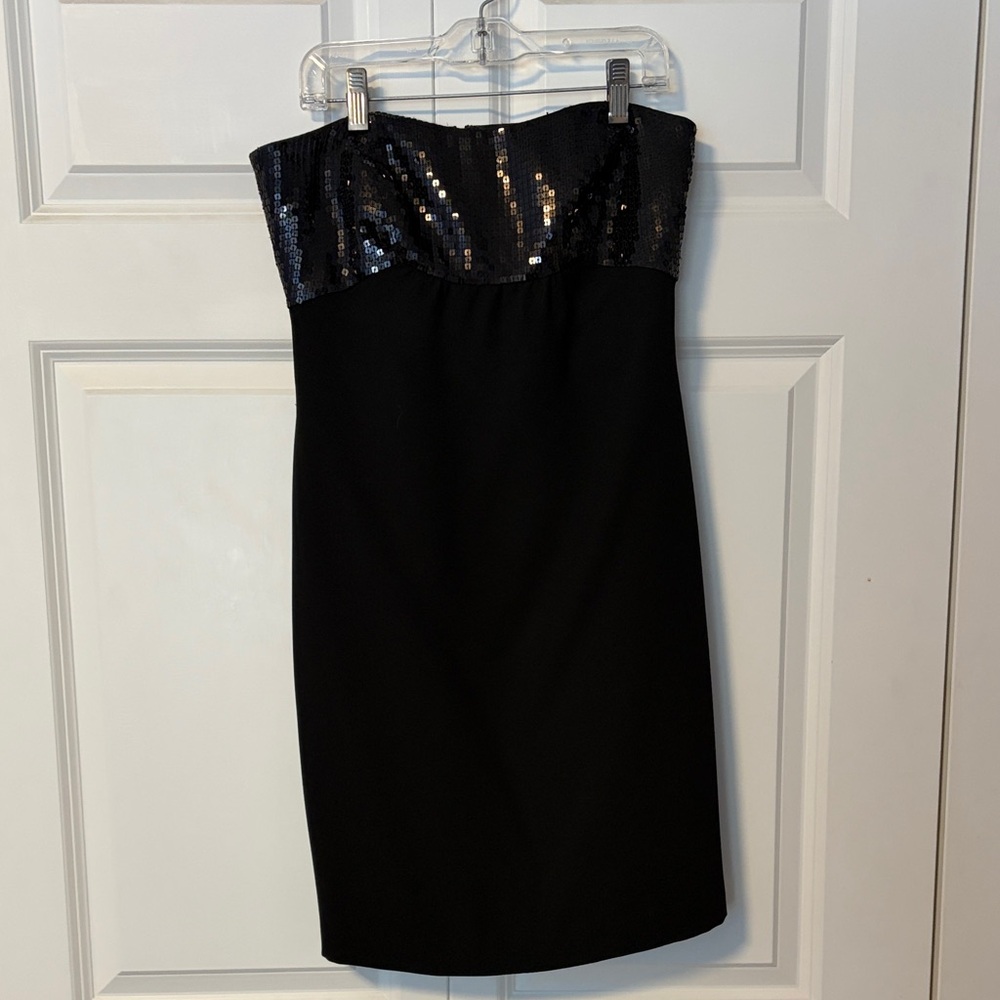 Ann Taylor Strapless Black Dress with Sequin Accent